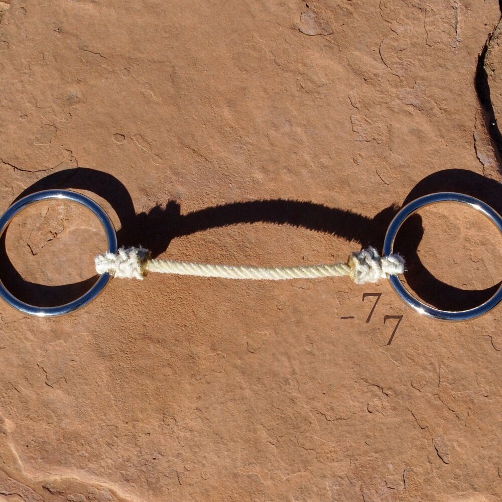 Handmade Nylon Lariat Rope Mouth O-Ring Snaffle Bit - Picture 2 of 4